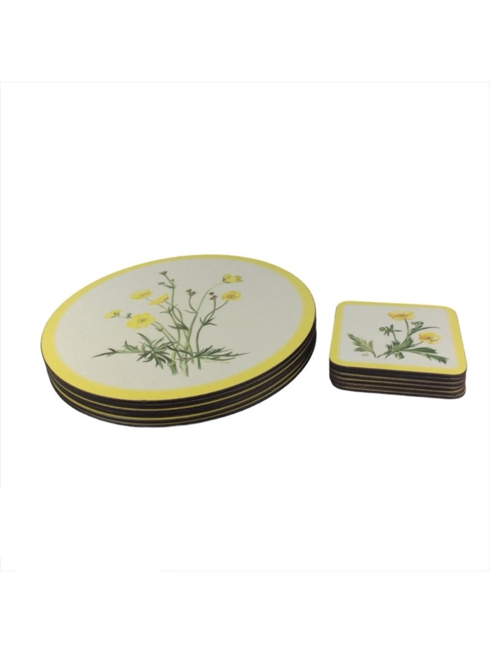 Vintage Pimpernel Yellow Floral Placemats and Coasters Set Cottagecore Botanical - Picture 6 of 13